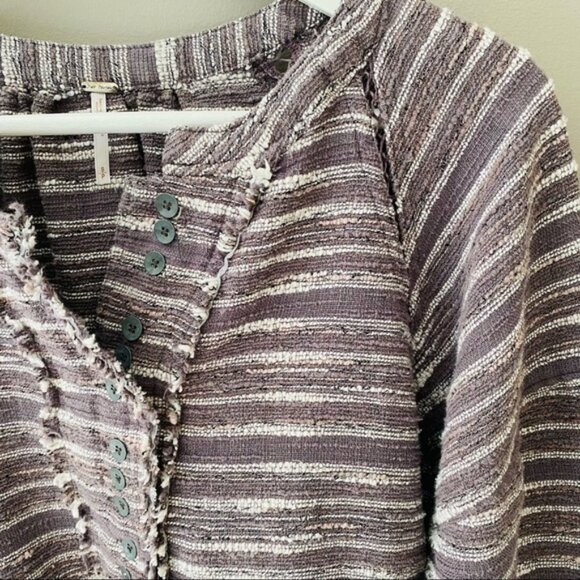 Free People Pullover Long Sleeve Top Gray/Purple Sz Small - Picture 11 of 11